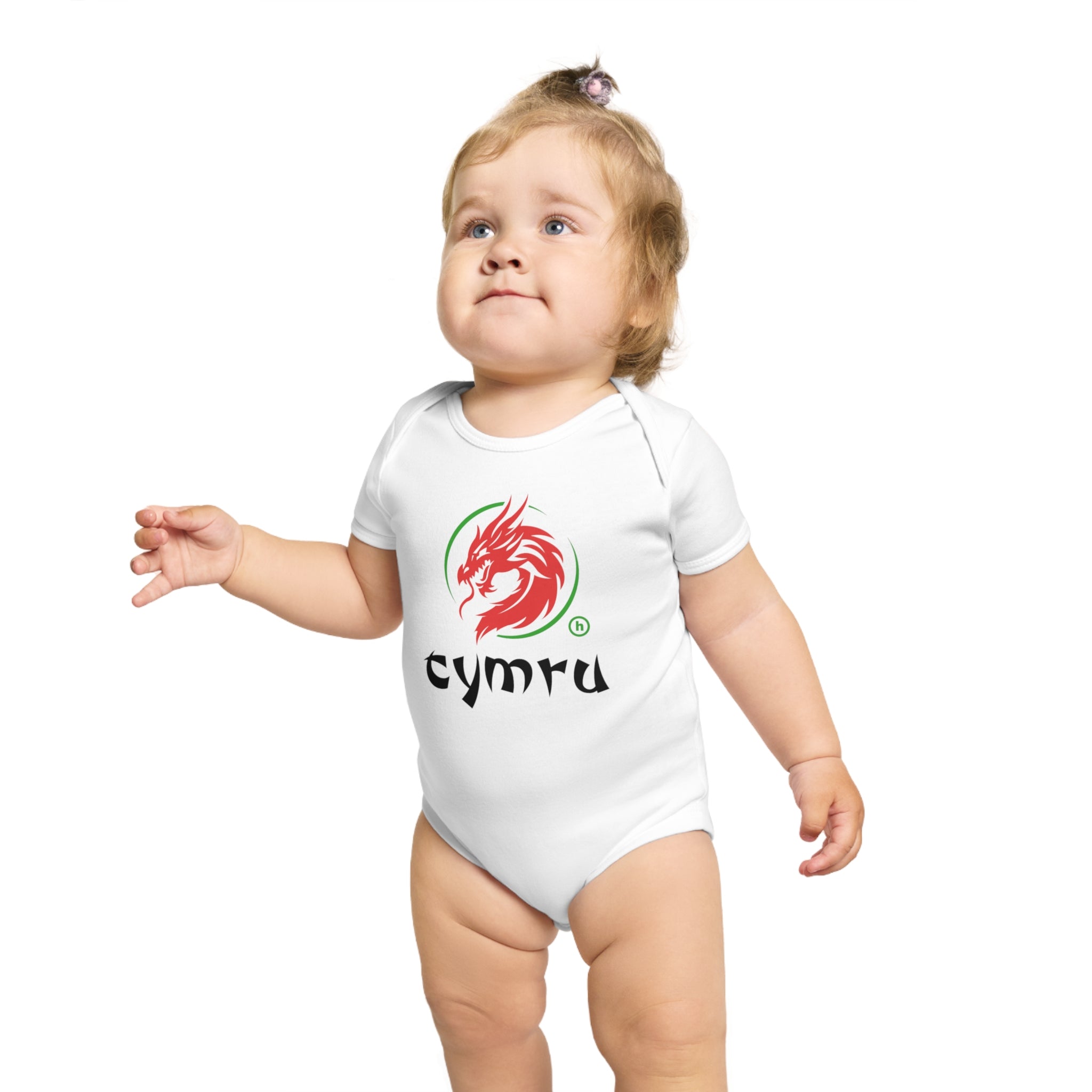 TⓗeCymruDesign  'Oriental' Short Sleeve Baby Bodysuit