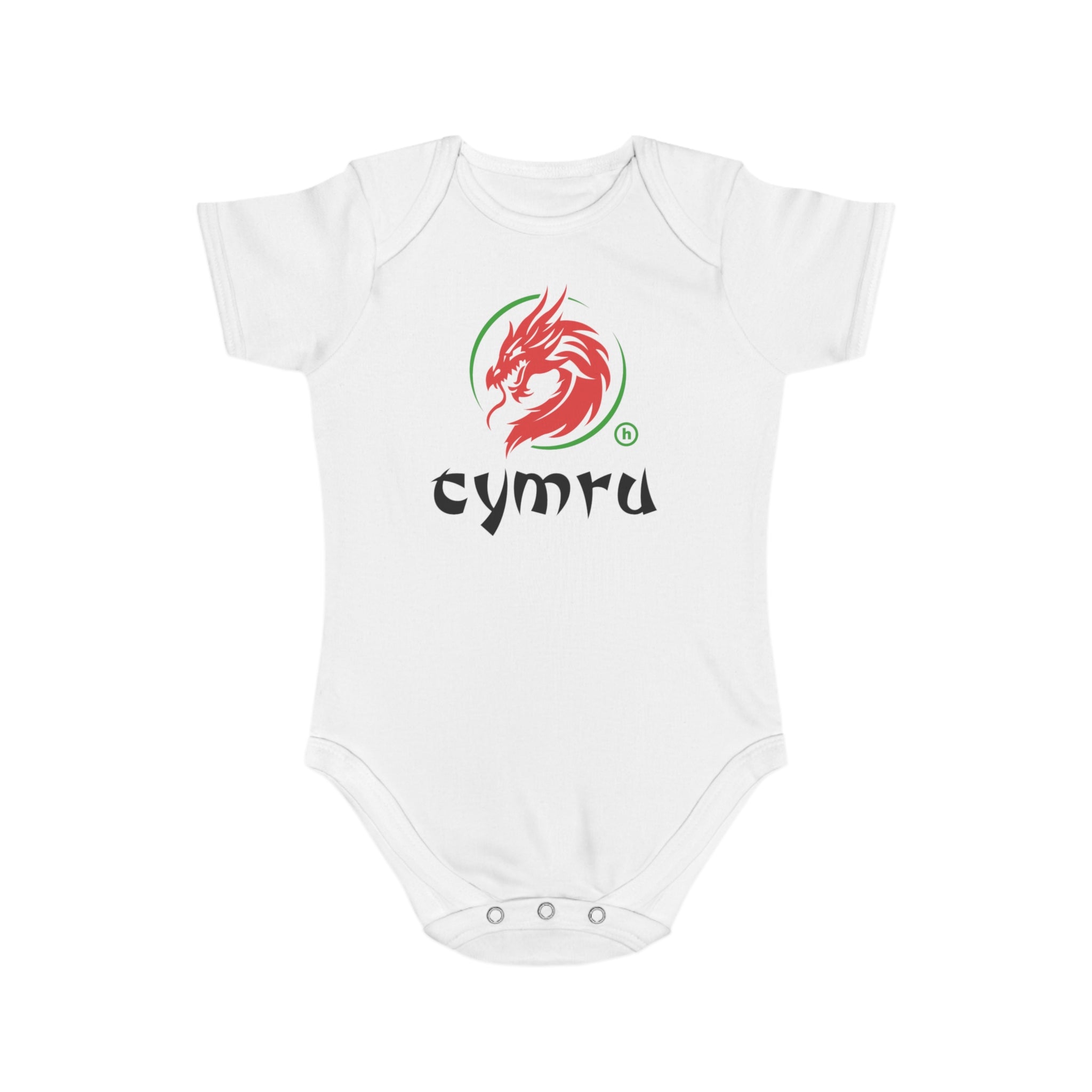 TⓗeCymruDesign  'Oriental' Short Sleeve Baby Bodysuit